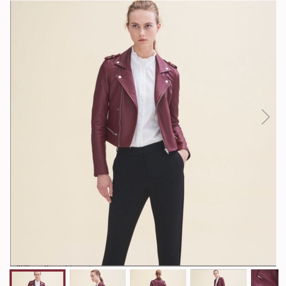 Classic Genuine leather Maje leather jacket burgundy/red size 36